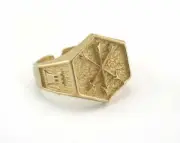 Arrow Castle Adjustable Ring Raw brass (18mm 8US inner size - Adjustable ) 3369