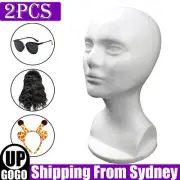 2PCS Female Foam Mannequin Manikin Head Model Hat Wig Scarf Display Stand AU