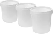 GARVALON 3pcs Plastic Barrel Heavy Duty Bucket Wash Bucket Car Cleaning Bucket Plastic Bucket with Handle Camping Water Bucket Plastic Pail with Handle Outdoor Water Bucket Mop Bucket White