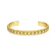 Genuine THOMAS SABO Yellow-gold wide bangle with Crocodile detailing