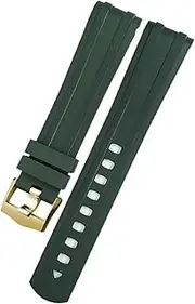 [KAVJU] 20mm 21mm New Fluorous Silicone Rubber Watchband For Omega Seamaster Diver 300 Black Blue Soft Watch Strap