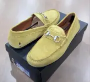 $275 Mens Allen Edmonds "Sebastian" Suede Bit Loafers Citron 11