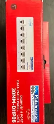 Digihub 8 Port Data Patch Panel- Cat 6 30mm-DHP08