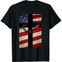 在飛比找蝦皮購物優惠-基督教愛國 T 恤基督教高級 T 恤