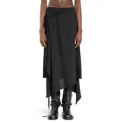 [ANN DEMEULEMEESTER] Ylva Midi Wrap Skirt Black
