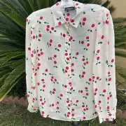 The Kooples / Naive Cherry Printed Silk blouse Rare