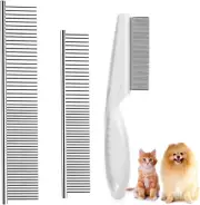 Dog Combs for Grooming, Metal Dog Comb and Flea Comb with Rounded Teeth for Remo