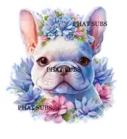 Sublimation Print White French Bulldog Puppy Ready to Press Heat Transfer