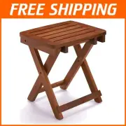 Compact Fully Assembled Bamboo Shower Stool - Air Purifying with 500 lb Capacity