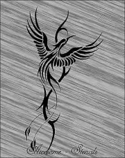 Bird Phoenix Stencil Pattern For Crafting Painting