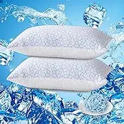 Pillows Standard Size Set of 2 - Standard Pillows Set of 2 - Adjustable Firm Pillow for Back Stomach and Side Sleeper - Shredded Memory Foam Cooling Pillow for Neck and Shoulder Pain