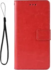[YukeTop] Case for Oppo A57 5G, PU Leather Flip Folio Wallet Cover, with Card Slots, Case Cover for Oppo A57 5G.(Red)