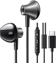 [UGREEN] USB C Headphones Wired with Mic & Volume Control, Hi-Fi Stereo Wired Type C Earphones Light-Weight Ergonomic Design Earbuds Compatible with iPhone 16 Pro Max, Galaxy S24 S23 Ultra S22 S21