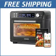 Versatile 11-in-1 Air Fryer Convection Oven, 26QT Family Size - Black Stainless