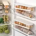 Auto Rolling Fridge Egg Organizer Space Saving Eggs Dispenser Fridge Storage