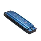 10 Holes Harmonica of C Blue Stainless Steel with ABS Reeds A7K7