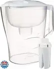 Amazon Basics 10-Cup Water Pitcher with Filter Compatible with Brita for Clea