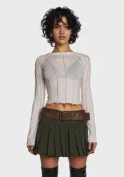[DARKER WAVS] Echo Contrast Seam Top