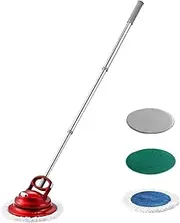 AUSWAY 4 in 1 Floor Spin Mop Cordless Electric Spinning Cleaner Scrubber Polisher Sweeper Waxer Washer Cleaning Machine with Pad for Tile Wood Marble