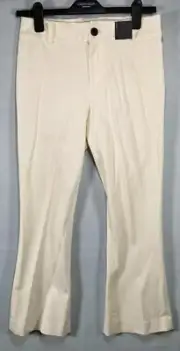 Club Monaco Women's Magnus Cropped Flared Pants White Size 4 Retail $149