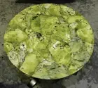 Natural Green jade Stone Round Coffee & Side End Table Top, Handmade Decor Arts