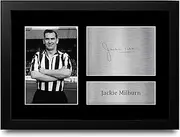 HWC Trading FR A4 Jackie Milburn Magpies Gifts Printed Signed Autograph Picture for Football Fans and Supporters - A4 Framed