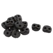 Plastic Double Holes Toggle Spring Adjuster Fastener Cord Lock 12 Pcs Black
