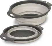 Collapsible Colander Strainer - 2L | Small Pasta Drainer, round Plastic Basket,