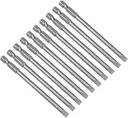 uxcell 10pcs 100mm 1/4" Hex Shank SL5 Magnetic Slotted Head Screwdriver Bits S2 High Alloy Steel