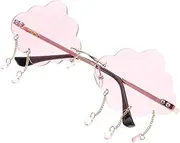 [Baluue] Rimless Cloud Shaped Sunglasses for Women Teens and Cool Funny Glasses with Frame and Lenses Eyewear for Outdoor Fun