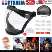 Super Protective Full Face Shield Anti-fog Head Cover Transparent Safety Mask AU