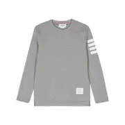 [Thom Browne] Thom Browne 4-Bar Stripe Cotton Sweatshirt IV NUMERIC GREY