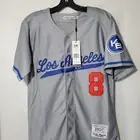 Kobe Bryant Los Angeles 8 Baseball Button Down Jersey Men's XS Grey NWT
