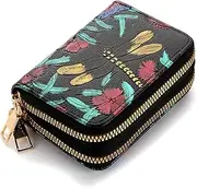 [RNIEGA] Ladies Wallet, Women's Card Case, Ladies Wallet with Double Zip and Multiple Card Slots