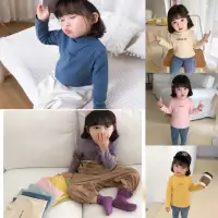 在飛比找momo購物網優惠-【安朵童舖】現貨韓版高領男童新款兒童字母女童長袖打底上衣兒童