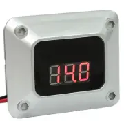 Silver 3 Digit Red LED 12v Rectangle Digital Voltmeter Car Marine RV Audio SUV