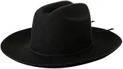 [Hcclijo] Wool Fedora Hat for Women Men Curved Brim Western Cowboy Hat Felt Jazz Cap Wedding Dress Hats