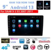9'' Android 13 16GB Stereo Radio GPS Navigation WIFI For SAAB 9-3 93 2007-2011