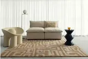 Sahab Brown and Beige Aztec Washable Rug