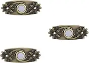 3pcs Lighted Door Push Button Bell Metal Retro Doorbell Wall Mount Switch for House Apartment