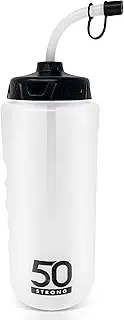 1 Liter Water Bottle with Straw | Hockey Water Bottle with Long Straw | Easy Squeeze Bottles + Built In Finger Grip | BPA-Free Sports Water Bottle for Football, Lacrosse & Boxing | Made in USA