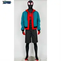 在飛比找Yahoo!奇摩拍賣優惠-眾信優品 漫天際 蜘蛛俠平行宇宙cos緊身衣外套邁爾斯莫拉萊