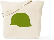 CafePress Green Army Helmet Tote Bag Natural Canvas Tote Bag, Reusable Shopping Bag