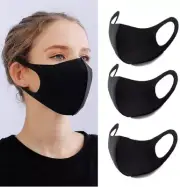 Black Fashion Face Mask WASHABLE MASK Reusable Face Mask Soft Stretchy Fabric UK