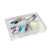 Marbig Plastic A4 File/Document Case w/Handle Filing Organiser Storage Clear