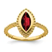 14K Yellow Gold Marquise Garnet Ring
