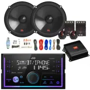 JVC Double DIN Bluetooth AM/FM Car Receiver, 2x 6.5" 250W Speakers, Amp w/Kit
