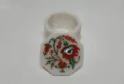 White Marble Octagon Shape Trinket Box with Royal Look Semi Precious Stone Inlay