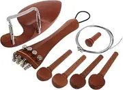 MINAOLULUS 1 Set Violin Wood Accessories Set with Chin Rest Tailpiece End Pin and Tuning Pegs Durable Fiddle Parts for Various Playing Styles and Music Genres