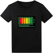 [SOOOEC] LED T Shirt Sound Activated Light Up Rave Shirts Glow in The Dark for Party Black